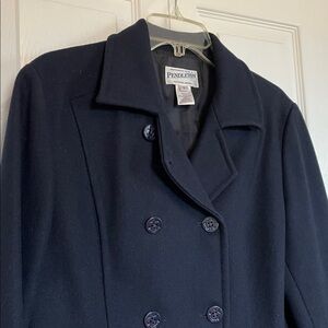 Pendleton Classic Navy Blue Wool Double Breasted  Peacoat/WinterJacket anchor